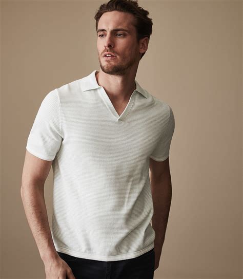 men's open collar polo shirt